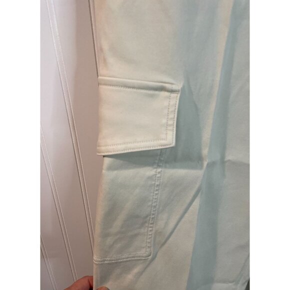 Spanx Womens Beige Wide-Leg Utility Pants Size G Cotton Blend With Pockets - Picture 7 of 16